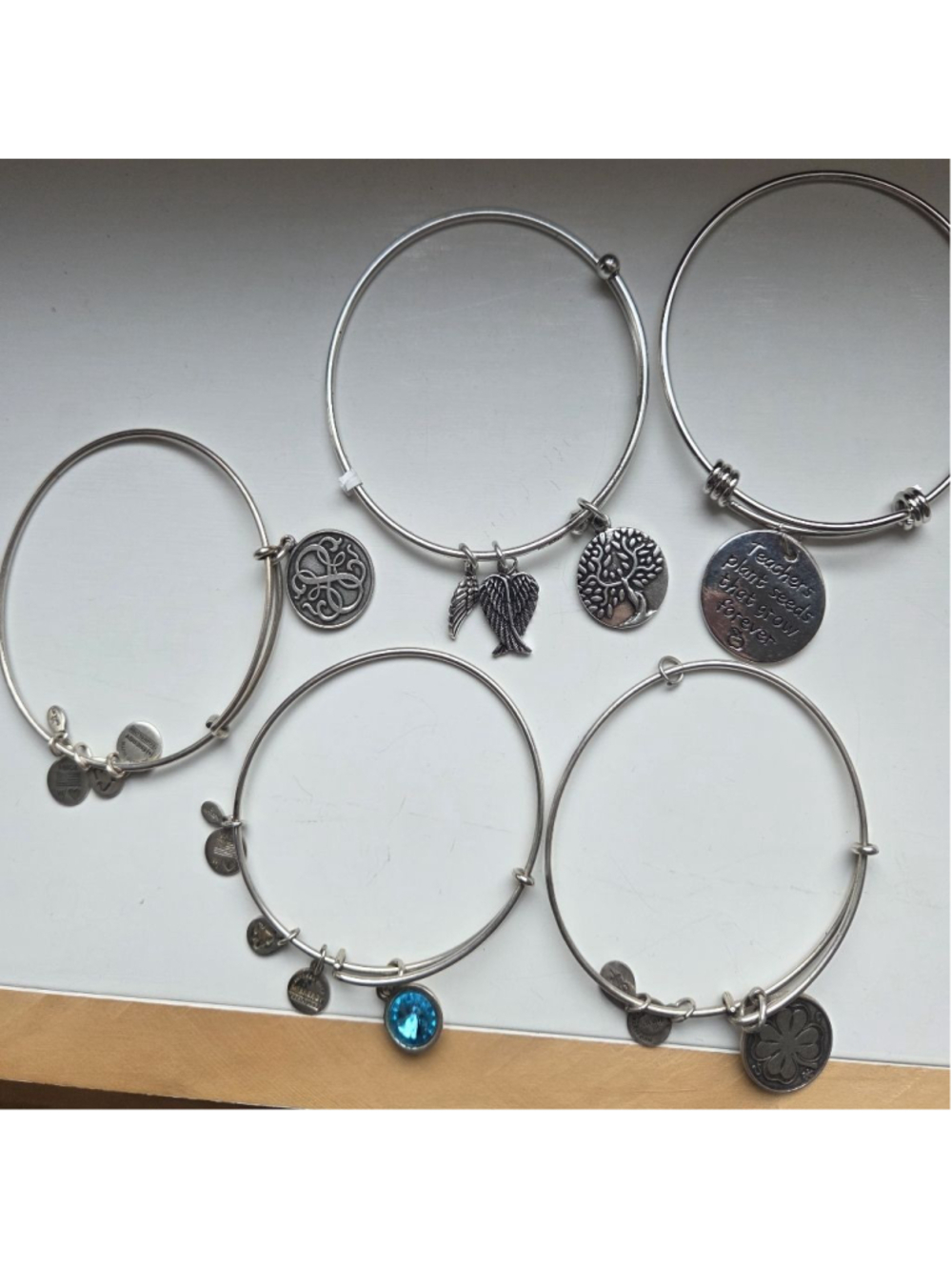 Women's Assort.Alex and Ani Silver Charm Bracelets/2 unknown